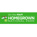 Green logo with firefly and the words "On the Map!" Homegrown National Park