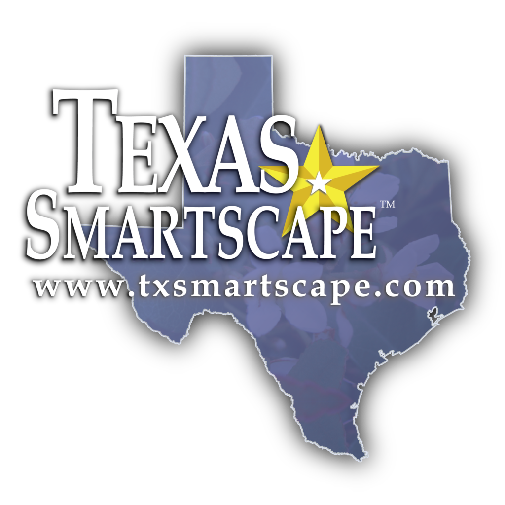 Logo in the shape of Texas with a gold star, and the words Texas Smartscape www.txsmartscape.com